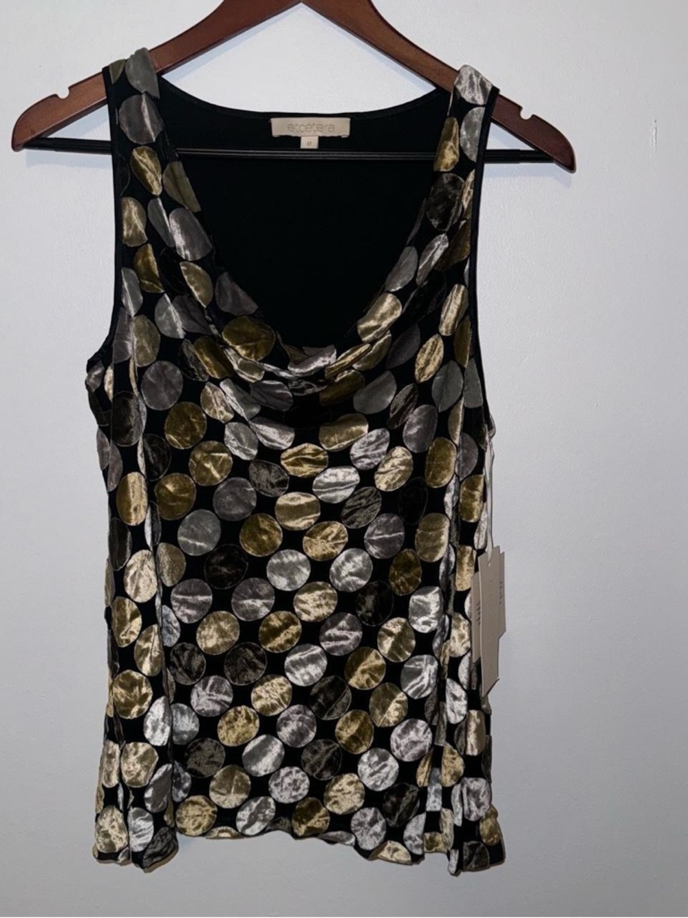Etcetera Black Top with Gold Logo Tag
